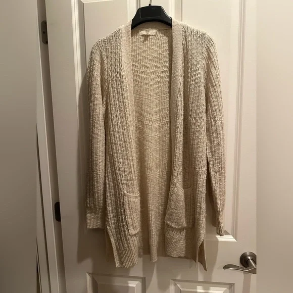 Beige Open-Front Cardigan - Picture 7 of 8